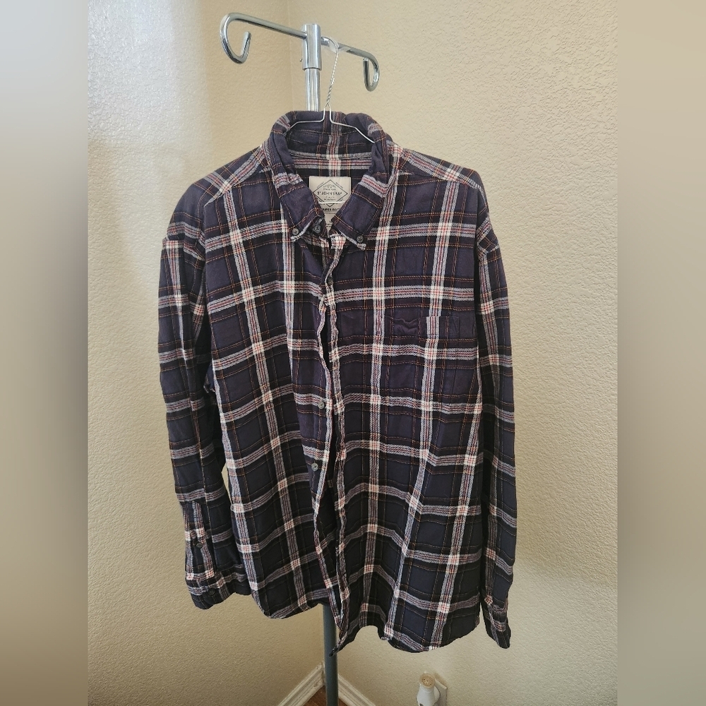 St John's Bay Flannel Long Sleeve Button Down Shirt With Pocket